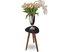 Mesa de Canto e Apoio Lateral Orgânica Paris Preta Mesa de Canto e Apoio Lateral Orgânica Paris Preta