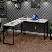 Mesa de Canto em L Escrivaninha 120cm Industrial Branco Mesa de Canto em L Escrivaninha 120cm Industrial Branco