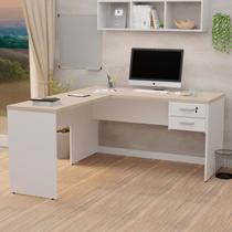 Mesa De Canto Em L Para Escritório 1.60x1.50 Com Gaveteiro