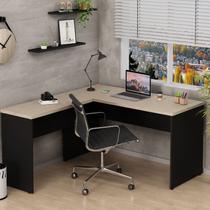 Mesa de Canto em L para Escritório Tampo 140cm Carvalho Bege