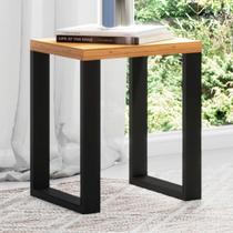 Mesa de Canto Industrial 100% Mdf Freijó/Preto Fosco F33 - Pradel