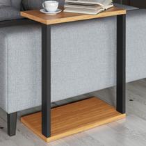 Mesa de Canto Industrial 100% Mdf Freijó/Preto Fosco F36 - Pradel