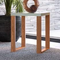 Mesa de Canto Industrial 100% Mdf Off White/Freijó F33 - Pradel