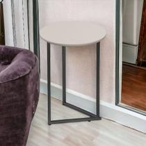 Mesa de Canto Industrial Jade Tampo MDF Base Ferro Decoração Sala