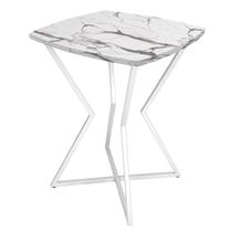 Mesa de Canto Lateral Alta Quadrada para Sala Austria - Branco Vulcano Mesa de Canto Lateral Alta Quadrada para Sala Austria - Branco Vulcano