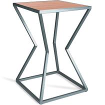 Mesa de Canto Lateral Alta Quadrada para Sala Austria - Prata Jade Mesa de Canto Lateral Alta Quadrada para Sala Austria - Prata Jade