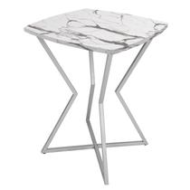Mesa de Canto Lateral Alta Quadrada para Sala Austria - Prata Vulcano Mesa de Canto Lateral Alta Quadrada para Sala Austria - Prata Vulcano