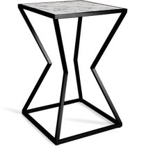 Mesa de Canto Lateral Alta Quadrada para Sala Austria - Preta Vulcano