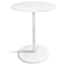 Mesa de Canto Lateral Alta Redonda para Sala Albany - Branca