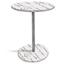 Mesa de Canto Lateral Alta Redonda para Sala Albany - Prata Vulcano Mesa de Canto Lateral Alta Redonda para Sala Albany - Prata Vulcano