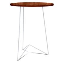 Mesa de Canto Lateral Alta Redonda Sala Athenas Tripé - Branca e Villandry Mesa de Canto Lateral Alta Redonda Sala Athenas Tripé - Branca e Villandry