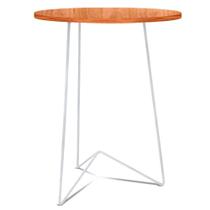 Mesa de Canto Lateral Alta Redonda Sala Athenas Tripé - Branca/ Jade Mesa de Canto Lateral Alta Redonda Sala Athenas Tripé - Branca/ Jade