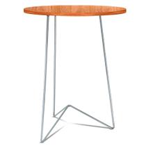 Mesa de Canto Lateral Alta Redonda Sala Athenas Tripé Prata e Jade Mesa de Canto Lateral Alta Redonda Sala Athenas Tripé Prata e Jade