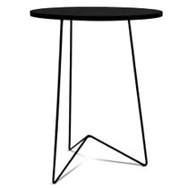 Mesa de Canto Lateral Alta Redonda Sala Athenas Tripé - Preta e Preta Mesa de Canto Lateral Alta Redonda Sala Athenas Tripé - Preta e Preta