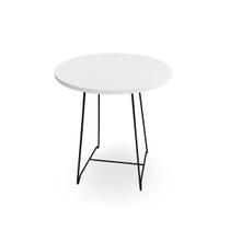 Mesa de Canto Lateral Amsterdã Alta Redonda - Preto e Branco