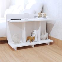 Mesa de Canto Lateral Apoio Sofá Minimalista Branco