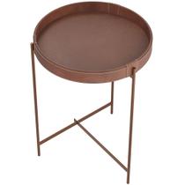 Mesa De Canto Lateral Decorativa Industrial Sala de Estar 47 cm Sintético Whisky P06 Daisy - Lyam