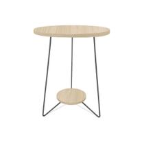 Mesa de Canto Lateral Dijon Alta Redonda Sala Tripé Prata e Jade Mesa de Canto Lateral Dijon Alta Redonda Sala Tripé Prata e Jade