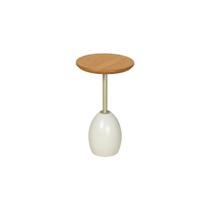 Mesa de Canto Lateral e Apoio 55 cm Ello Fendi e Champanhe Meu Móvel de Madeira