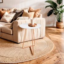 Mesa de Canto Lateral Paris Metal com Vidro 50x40 Cm Mesa de Canto Lateral Paris Metal com Vidro 50x40 Cm