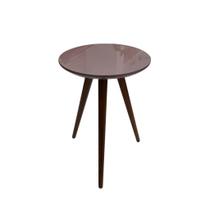 Mesa de Canto/Lateral Tampo de Vidro Pés Madeira 42x63 Mesa de Canto/Lateral Tampo de Vidro Pés Madeira 42x63