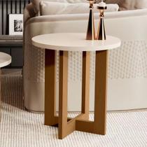 Mesa De Canto Luxo 8002 100% Mdf - Perola/Nat
