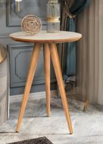 Mesa De Canto Mesinha Apoio Sofá Aparador Lateral Sala Decor Classic Off White/Freijo Mesa De Canto Mesinha Apoio Sofá Aparador Lateral Sala Decor Classic Off White/Freijo