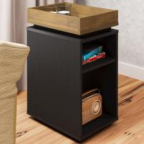 Mesa de Canto Olivia 3 Nichos Preto/Pinho Artely