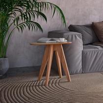 Mesa de Canto Orgânica 65x54,5cm 100% MDF Off White Freijó Dalla Costa Mesa de Canto Orgânica 65x54,5cm 100% MDF Off White Freijó Dalla Costa
