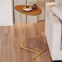 Mesa de Canto Orgânica Alamanda Nature/Dourado - Jb Bechara Mesa de Canto Orgânica Alamanda Nature/Dourado - Jb Bechara