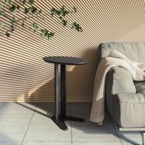 Mesa de Canto Oval 100% Mdf - Preto Fosco