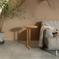 Mesa de Canto Oval 60cm 100% MDF Freijó Dalla Costa