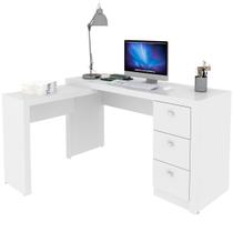 Mesa de Canto para Escritório em L Angular com 3 Gavetas Mesa de Canto para Escritório em L Angular com 3 Gavetas