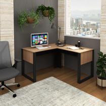 Mesa de canto para escritório Me4181 Amêndoa/Preto Tecnomobili Mesa de canto para escritório Me4181 Amêndoa/Preto Tecnomobili