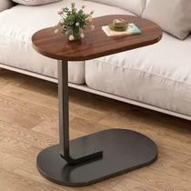 Mesa De Canto Para Sofás E Poltronas Com Base Metálica E Tampo Em Madeira Compacta Design Moderno