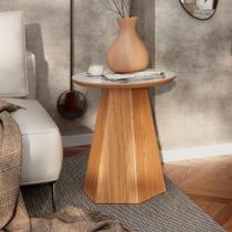 Mesa de Canto Redonda para Sala em MDF 50 cm Dalla Costa Mesa de Canto Redonda para Sala em MDF 50 cm Dalla Costa