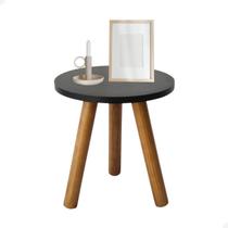 Mesa de Canto Redonda Pé Palito Retro Apoio de Sofa Decoração MDF