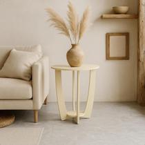 Mesa de Canto Sala de Estar Canadá com Base Clássica Curva Off White