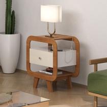 Mesa de Canto Theo 1 Gaveta com Usb Cinamomo/Off White - Artely