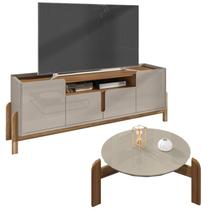 Mesa de Centro 006008 e Rack Para TV 011080 Off White Cedro DCASA