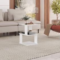 Mesa de Centro 1 Nicho 3 Prateleiras Spin360 Branco