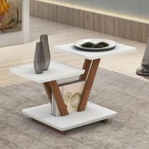 Mesa de Centro 3 Prateleiras Sala Retrô Madeira e Laquedo