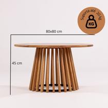 Mesa de Centro 80cm X 45cm Dover Bege Verniz Avelã Mesa de Centro 80cm X 45cm Dover Bege Verniz Avelã