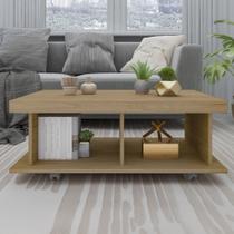 Mesa de Centro 90cm Para Sala Tamburato 50mm Kael Carvalho A09 - Mpozenato