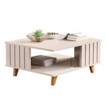 Mesa de Centro Açai Sala com Pés de Madeira Maciça