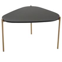 Mesa De Centro Alta Base Dourada - Nero Mesa De Centro Alta Base Dourada - Nero