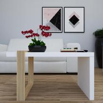 Mesa de Centro Amadeirada com Branco - Elegância para Sala Mesa de Centro Amadeirada com Branco - Elegância para Sala
