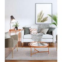 Mesa de Centro Ambiente Aqua Pequena com Espelho Cobre - Imcal