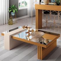 Mesa de Centro Ambiente Luna Cinamomo Off White com Espelho - HB Móveis