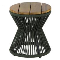 Mesa de Centro Ampulheta Corda Náutica e Tampo Madeira Trama Mesa de Centro Ampulheta Corda Náutica e Tampo Madeira Trama